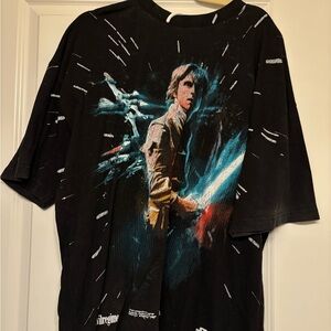 Black Graphic Tee with Sci-Fi Design